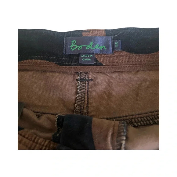 Boden Velvet Geometric Print Skirt Size 14R Black Brown - Picture 3 of 4